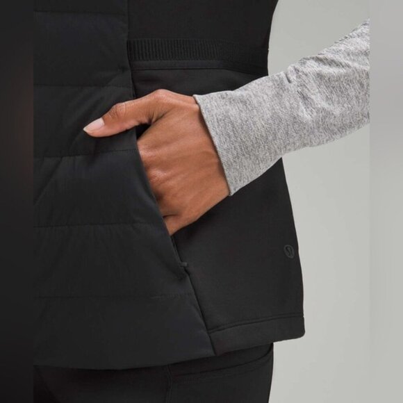 Lululemon Black Down For It All Puffer Vest - 4, has embroidery on back! - Picture 7 of 16